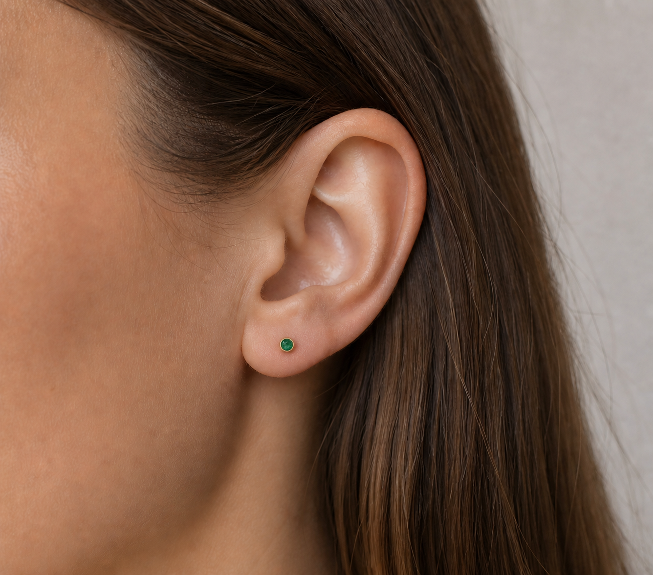 14K Emerald Studs small