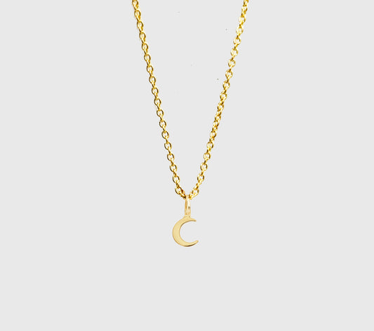 14K Crescent Moon Necklace