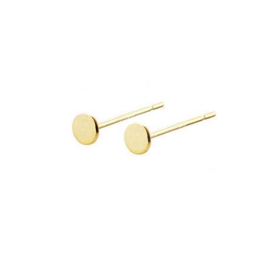 14K Tiny Disc Studs
