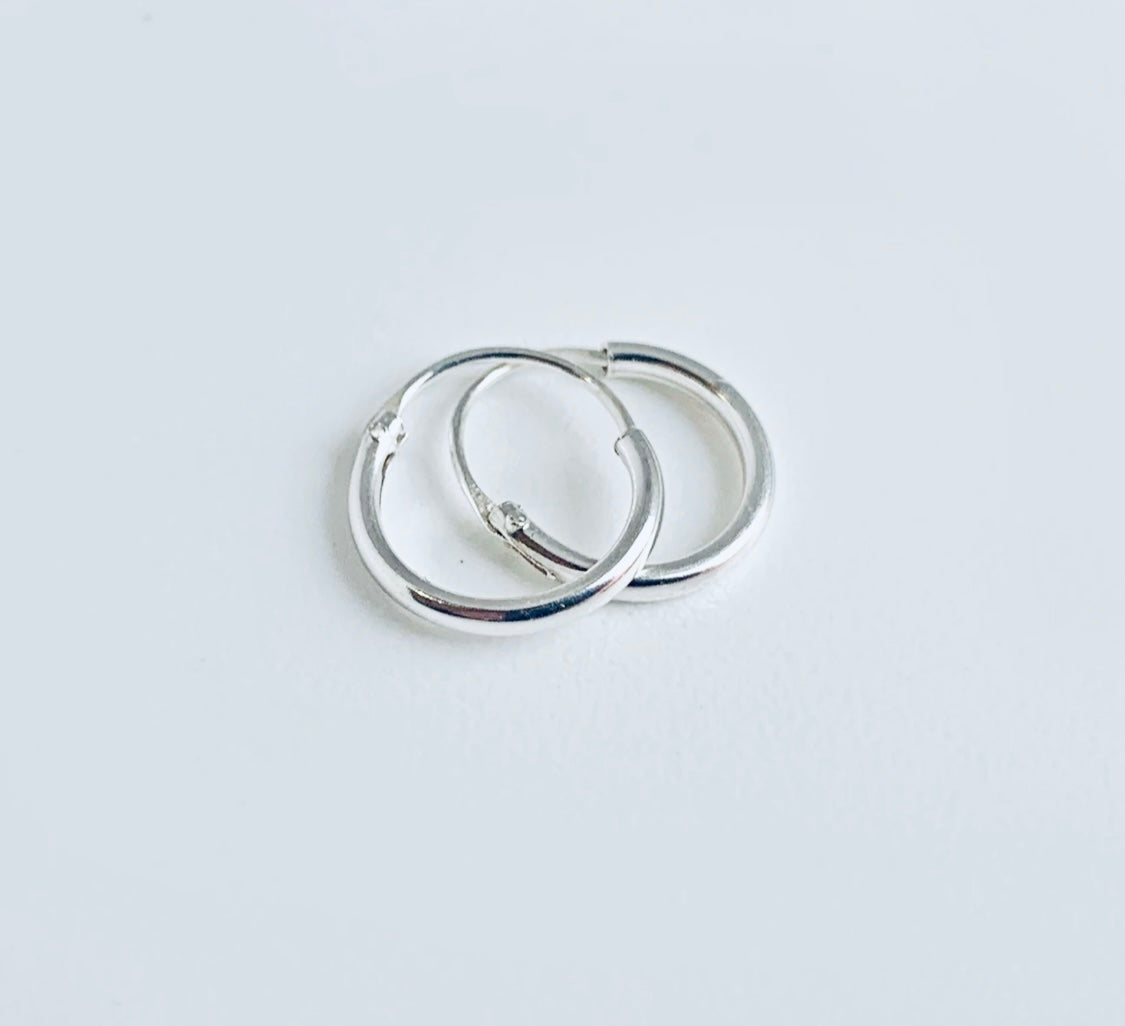 Mini Hoops Silver 10mm