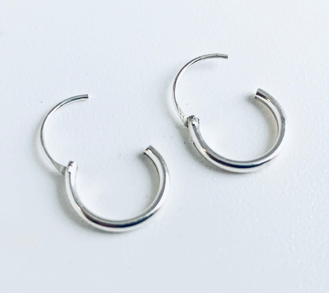 Mini Hoops Silver 10mm