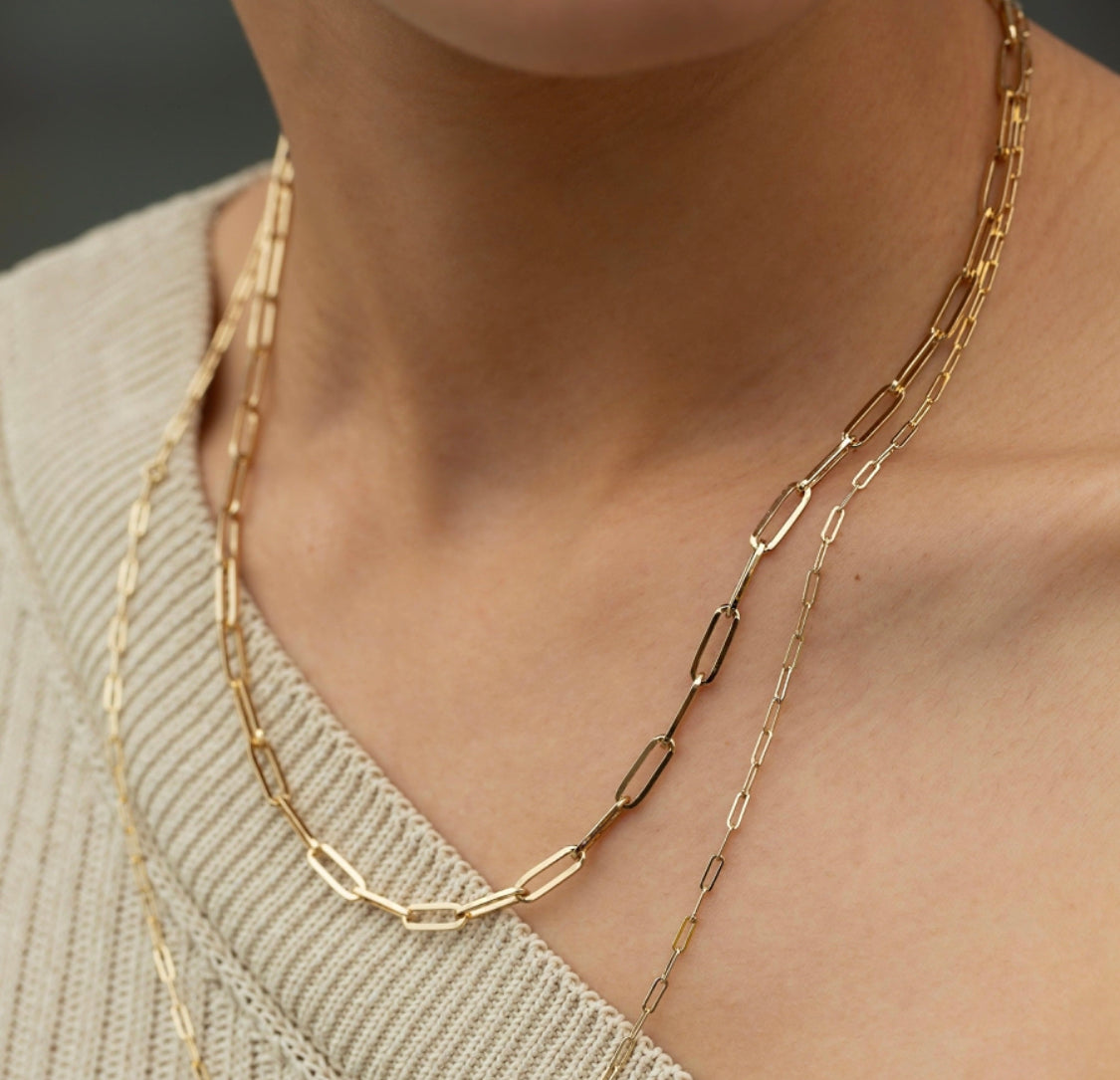 Paperclip Chain Necklace Thick
