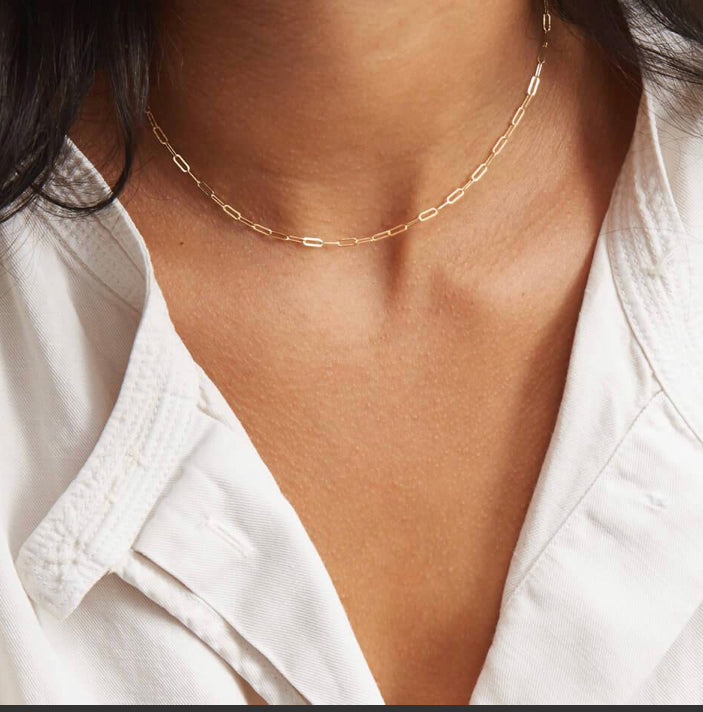 Dainty Paperclip Chain Necklace