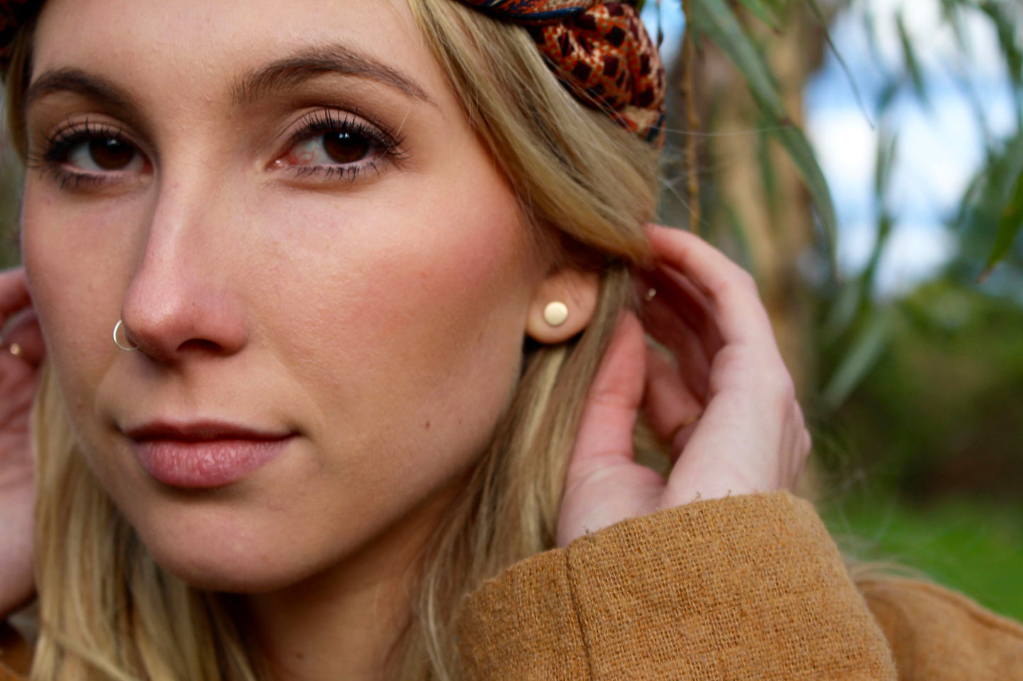 Disc Stud Earrings
