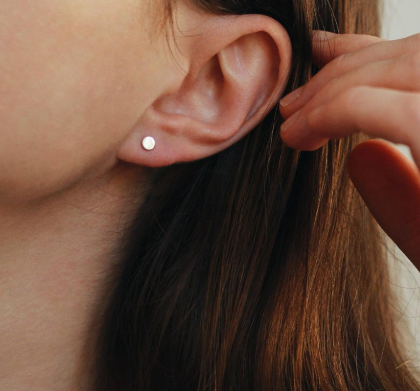 14K Tiny Disc Studs