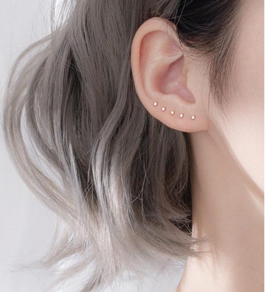 14K Tiny Disc Pin Studs