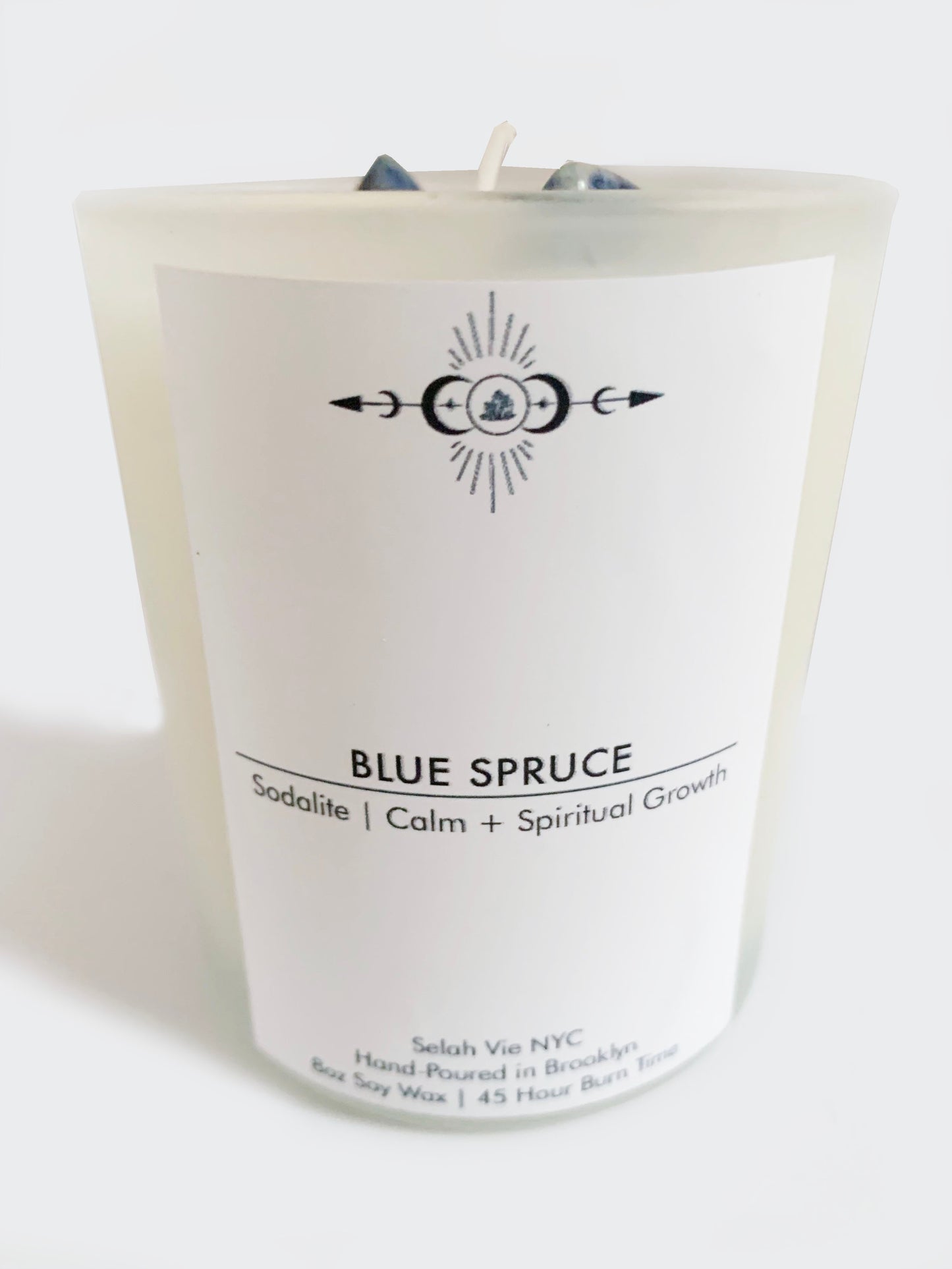 Blue Spruce Crystal Candle