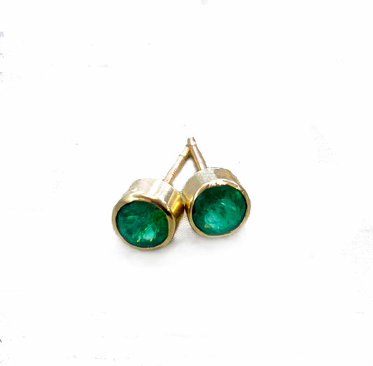 14K Emerald Studs