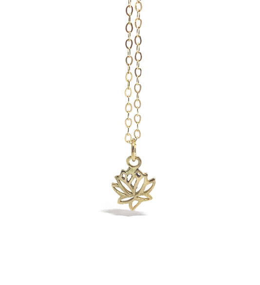 14K Lotus Necklace