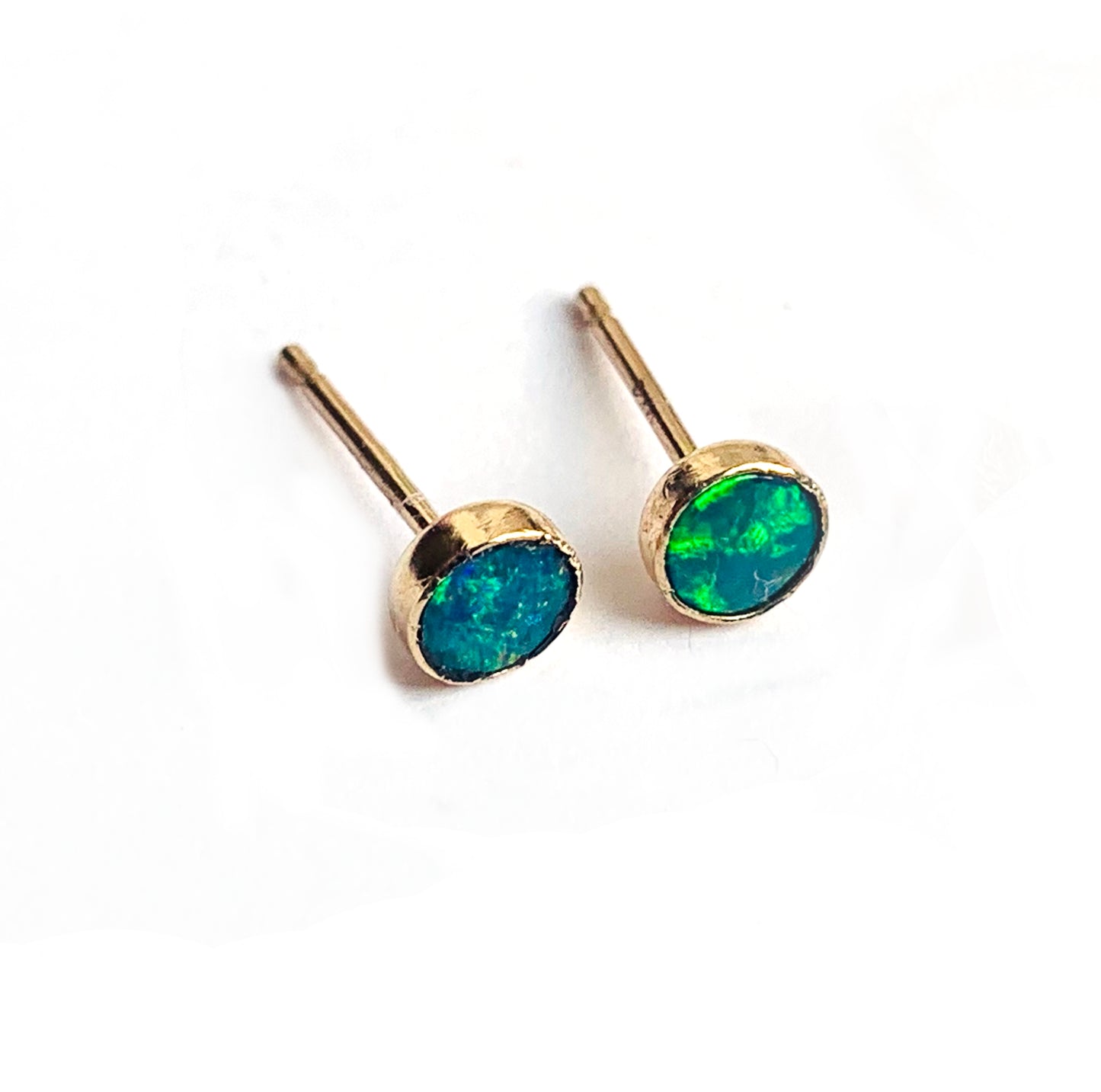 14K Australian Opal Studs