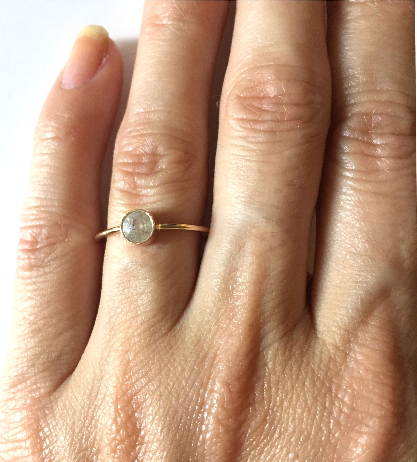 White Raw Diamond Ring