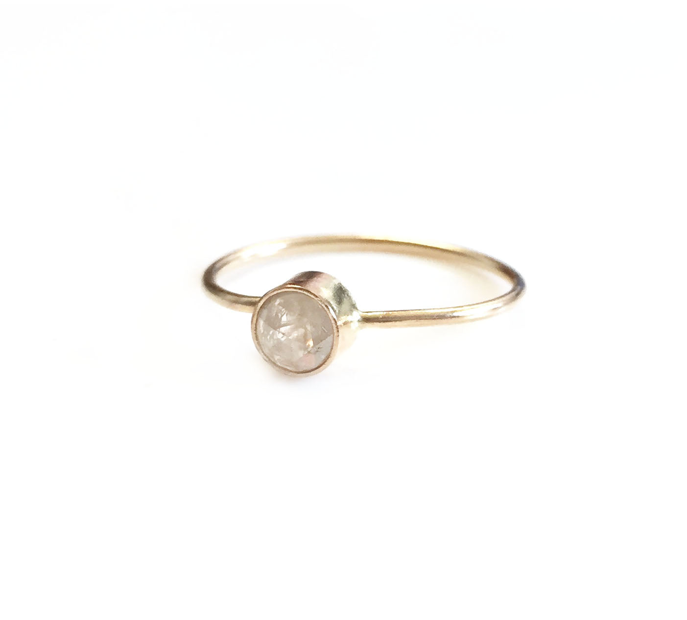 White Raw Diamond Ring