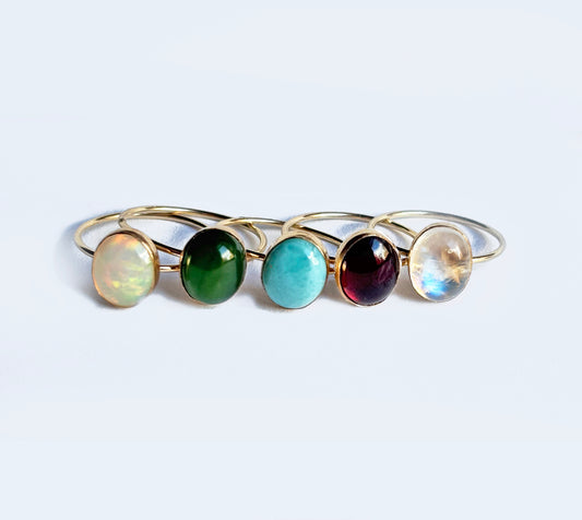 Oval Gemstone Ring