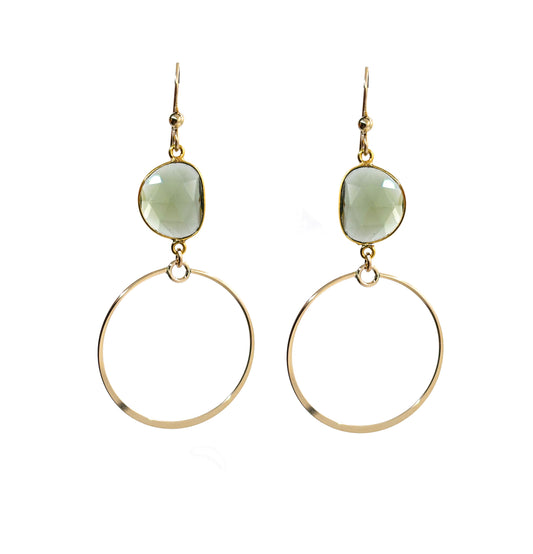 Quartz Slice Dangle Earring