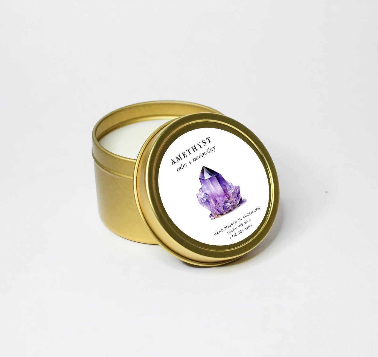 Amethyst Crystal Candle