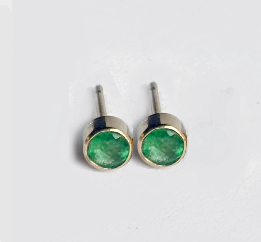14K Emerald Studs small