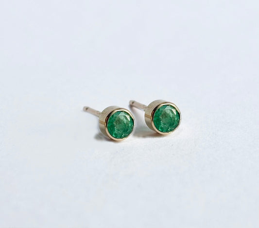 14K Emerald Studs