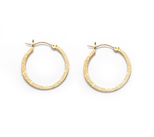 Hammered Gold Hoops Hinge