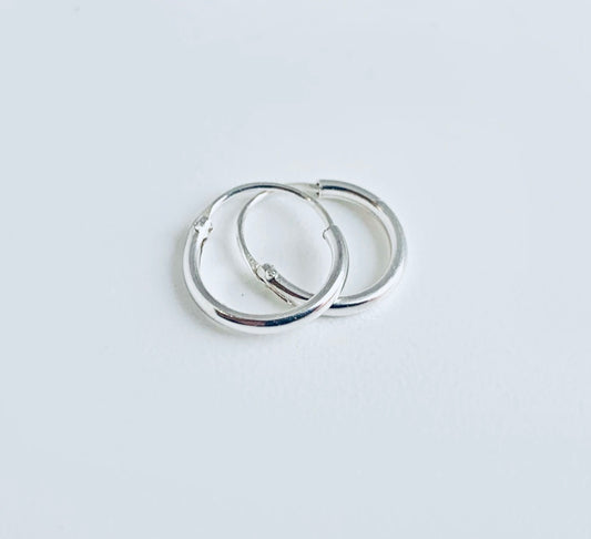 Mini Hoops Silver 10mm