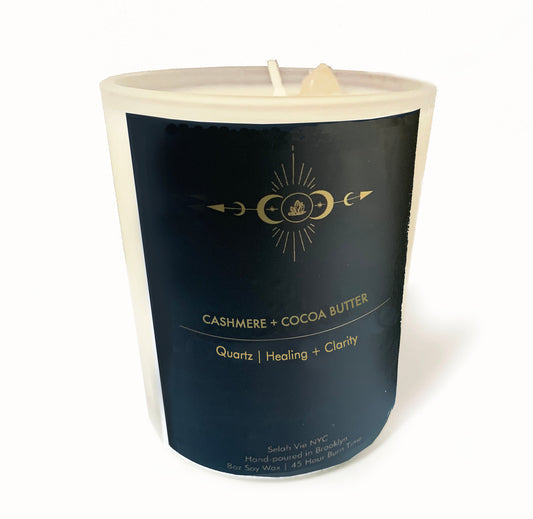 Cashmere and Cocoa Butter Quartz Crystal Candle