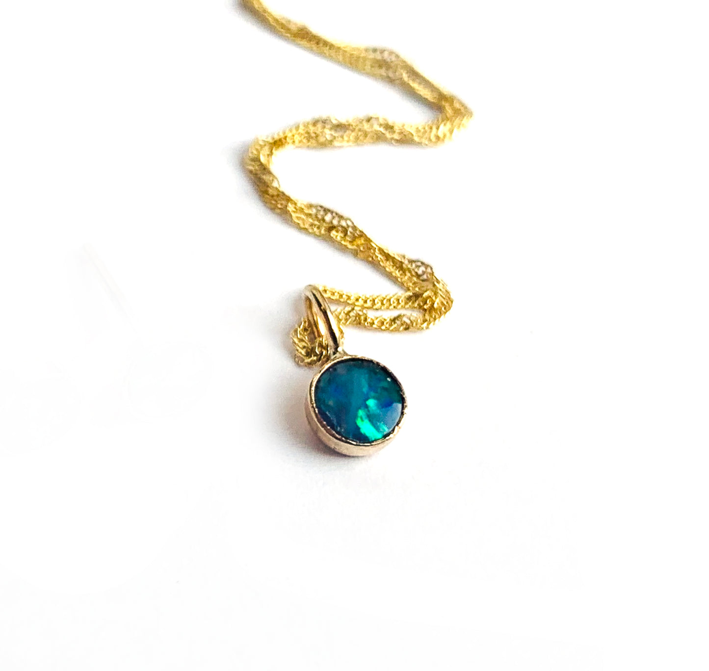 14K Australian Opal Doublet Necklace