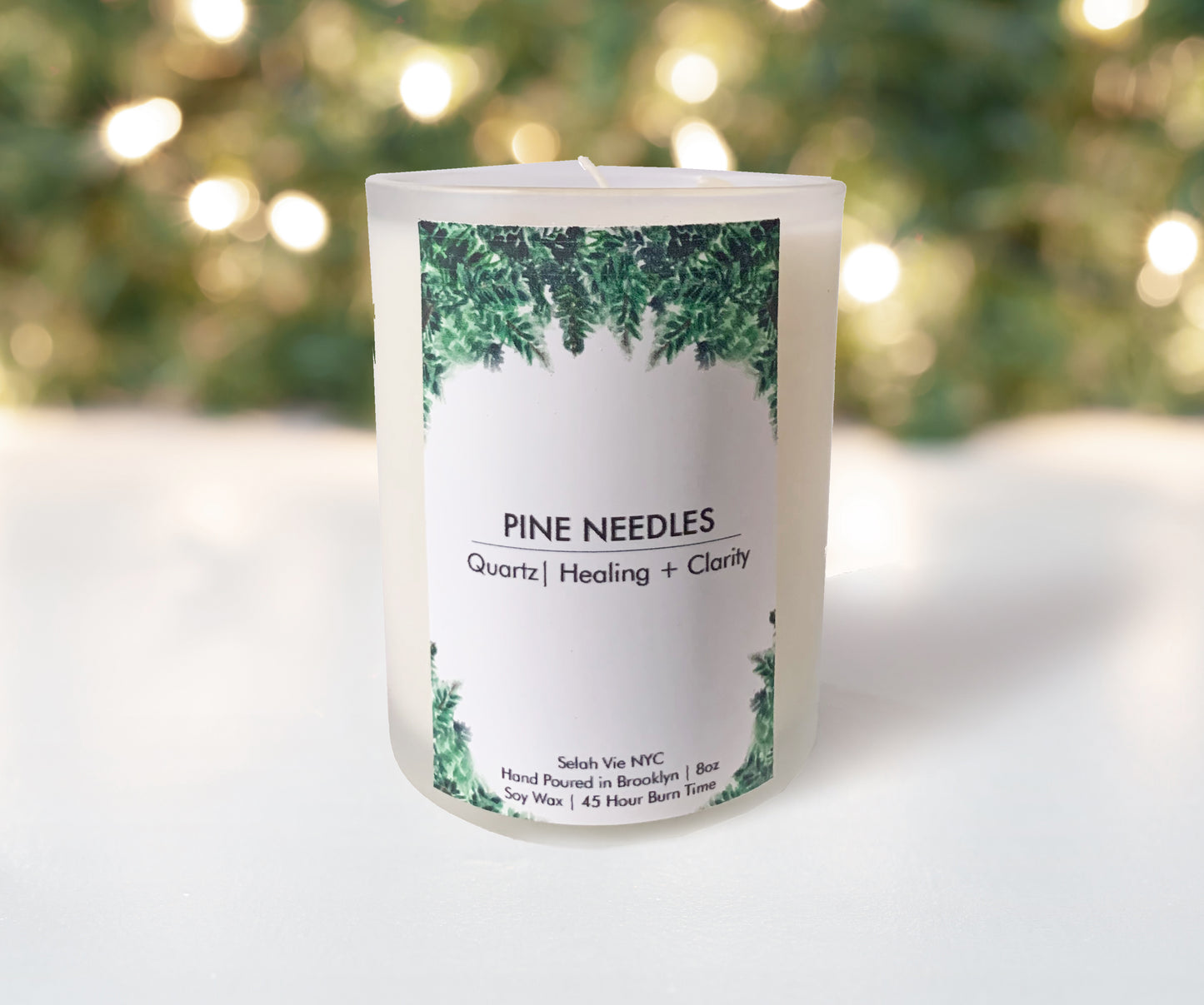 Pine Needles Crystal Candle